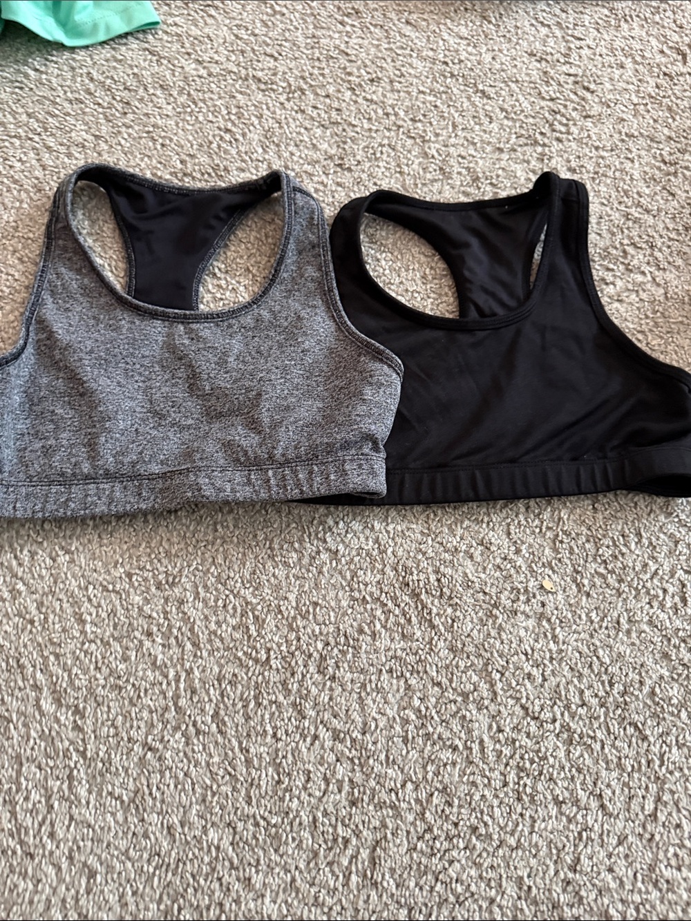 Old Navy Girls' Racerback Sports Bras - Black & Gray